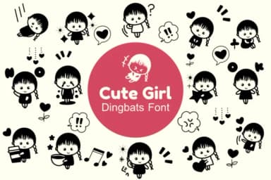 Cute Girl by Nun Sukhwan — Dingbats Font — thumbnail 1