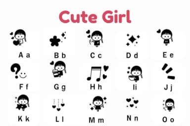 Cute Girl by Nun Sukhwan — Dingbats Font — thumbnail 2