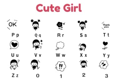 Cute Girl by Nun Sukhwan — Dingbats Font — thumbnail 3