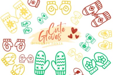 Cute Gloves by Suphitchaya — Dingbats Font — thumbnail 1