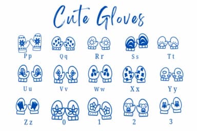Cute Gloves by Suphitchaya — Dingbats Font — thumbnail 3