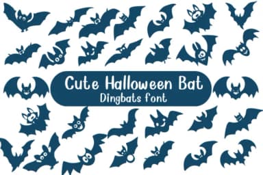 Cute Halloween Bat by Nongyao — Dingbats Font — thumbnail 1