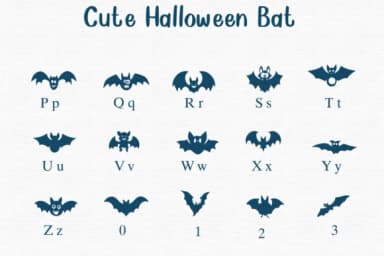 Cute Halloween Bat by Nongyao — Dingbats Font — thumbnail 3