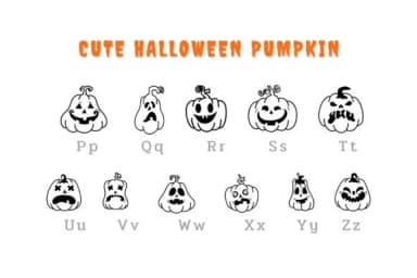 Cute Halloween Pumpkin by Pui Art — Dingbats Font — thumbnail 3