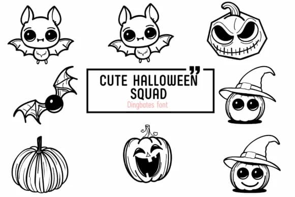 Cute Halloween Squad by Chada Art — Dingbats Font