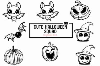 Cute Halloween Squad by Chada Art — Dingbats Font — thumbnail 1