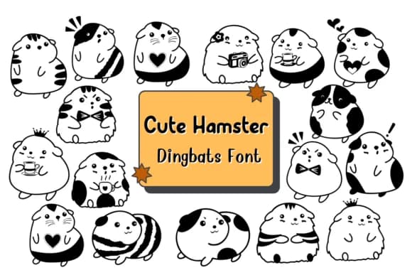Cute Hamster by Nun Sukhwan — Dingbats Font