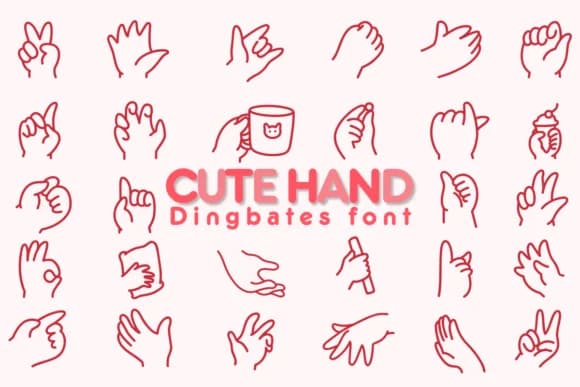 Cute Hand by Chonada — Dingbats Font