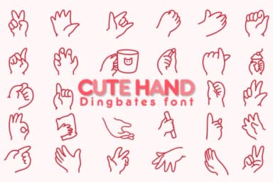 Cute Hand by Chonada — Dingbats Font — thumbnail 1