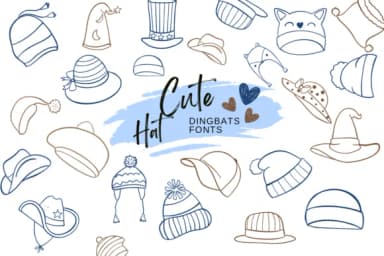 Cute Hat by Suphitchaya — Dingbats Font — thumbnail 1