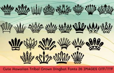 Cute Hawaiian Tribal Crown by MOMAT THIRTYONE — Dingbats Font — thumbnail 1
