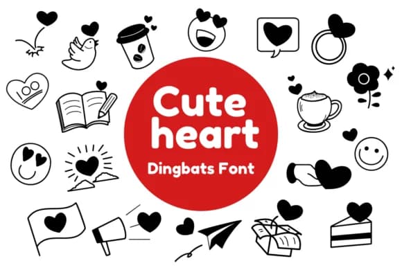 Cute Heart by Nun Sukhwan — Dingbats Font