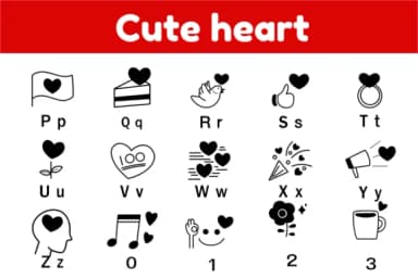 Cute Heart by Nun Sukhwan — Dingbats Font — thumbnail 2