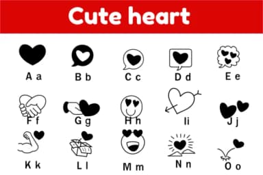Cute Heart by Nun Sukhwan — Dingbats Font — thumbnail 3