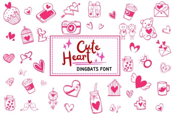 Cute Heart by PraewDesigns — Dingbats Font