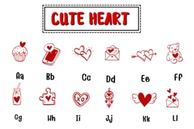 Cute Heart by PraewDesigns — Dingbats Font — thumbnail 2