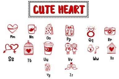 Cute Heart by PraewDesigns — Dingbats Font — thumbnail 3