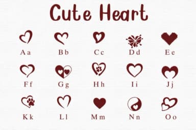 Cute Heart by Nongyao — Dingbats Font — thumbnail 2