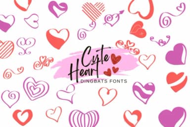 Cute Heart by Suphitchaya — Dingbats Font — thumbnail 1
