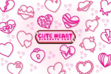 Cute Heart by Chonada — Dingbats Font — thumbnail 1