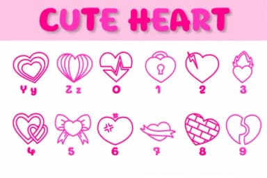 Cute Heart by Chonada — Dingbats Font — thumbnail 4
