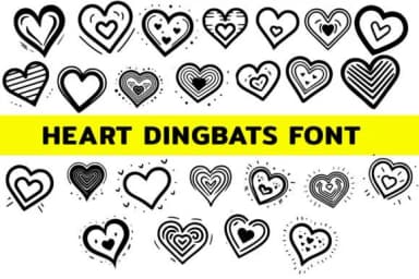 Cute Heart by MOMAT THIRTYONE — Dingbats Font — thumbnail 1