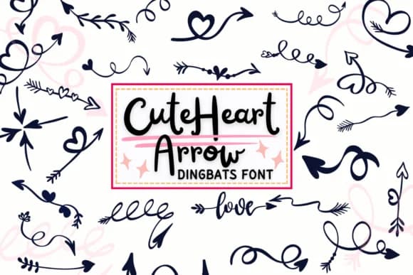 Cute Heart Arrow by PraewDesigns — Dingbats Font