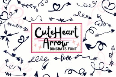 Cute Heart Arrow by PraewDesigns — Dingbats Font — thumbnail 1