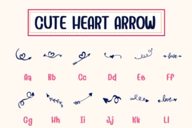 Cute Heart Arrow by PraewDesigns — Dingbats Font — thumbnail 2