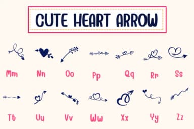 Cute Heart Arrow by PraewDesigns — Dingbats Font — thumbnail 3