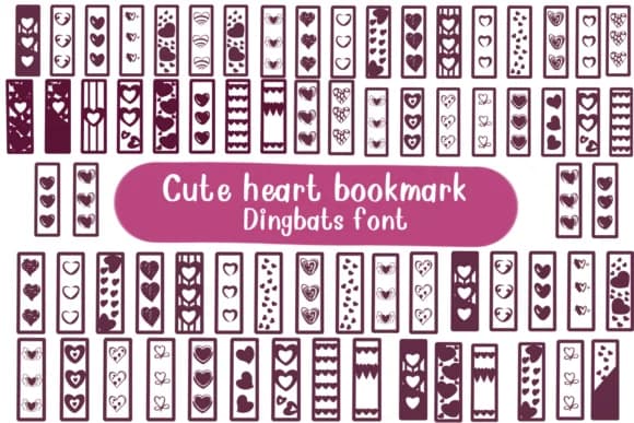 Cute Heart Bookmark by Nongyao — Dingbats Font