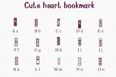 Cute Heart Bookmark by Nongyao — Dingbats Font — thumbnail 2