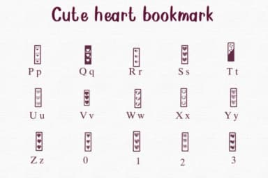 Cute Heart Bookmark by Nongyao — Dingbats Font — thumbnail 3