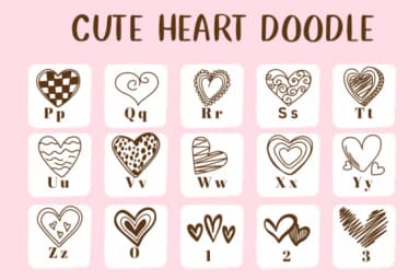 Cute Heart Doodle by CHANOK — Dingbats Font — thumbnail 3