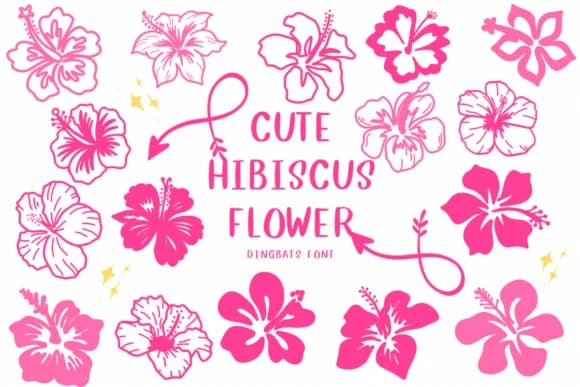Cute Hibiscus Flower by CHANOK — Dingbats Font