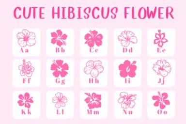 Cute Hibiscus Flower by CHANOK — Dingbats Font — thumbnail 2