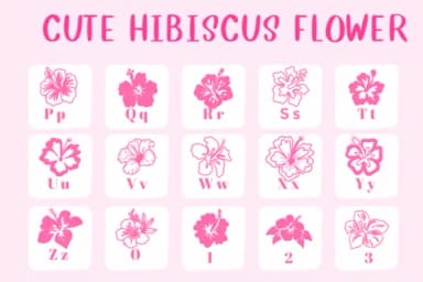 Cute Hibiscus Flower by CHANOK — Dingbats Font — thumbnail 3