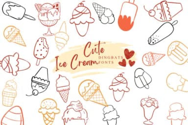 Cute Ice Cream by Suphitchaya — Dingbats Font — thumbnail 1