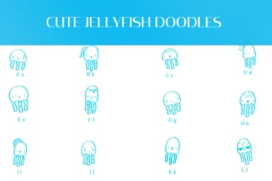 Cute Jellyfish Doodles by Heartcraft Atelier — Dingbats Font — thumbnail 2