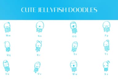 Cute Jellyfish Doodles by Heartcraft Atelier — Dingbats Font — thumbnail 3