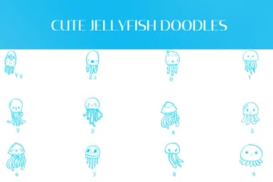 Cute Jellyfish Doodles by Heartcraft Atelier — Dingbats Font — thumbnail 4