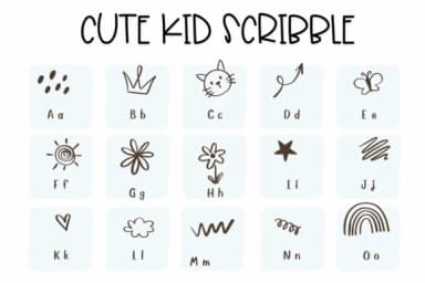 Cute Kid Scribble by Sirinart — Dingbats Font — thumbnail 2