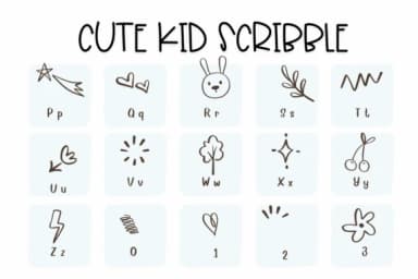 Cute Kid Scribble by Sirinart — Dingbats Font — thumbnail 3