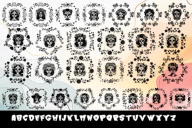Cute La Catrina Sugar Skull by MOMAT THIRTYONE — Dingbats Font — thumbnail 2