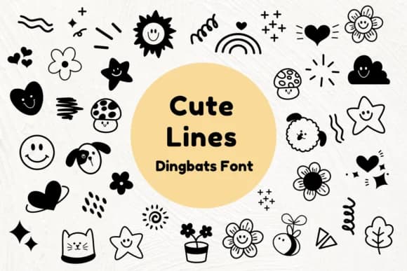 Cute Lines by Nun Sukhwan — Dingbats Font