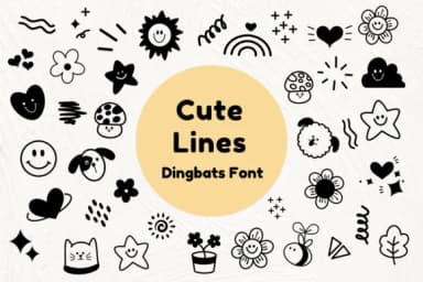 Cute Lines by Nun Sukhwan — Dingbats Font — thumbnail 1