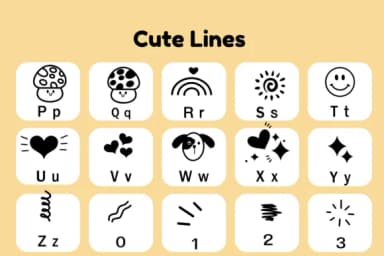 Cute Lines by Nun Sukhwan — Dingbats Font — thumbnail 6