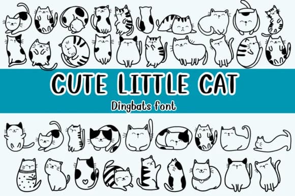 Cute Little Cat by Nongyao — Dingbats Font