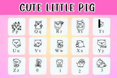 Cute Little Pig by Nongyao — Dingbats Font — thumbnail 3