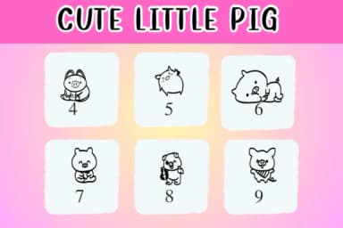 Cute Little Pig by Nongyao — Dingbats Font — thumbnail 4
